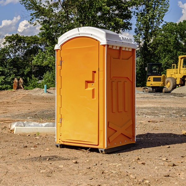 how often are the portable restrooms cleaned and serviced during a rental period in Hawley